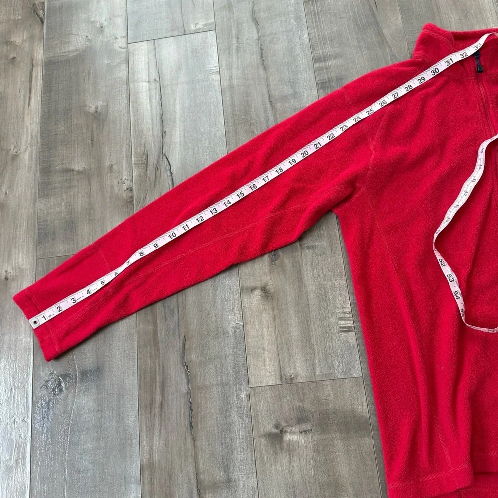The North Face Polartec Fleece Pullover Quarter‎ Zip Men Small Red Zip Pocket